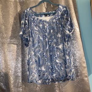Blue, Paisley, peasant top